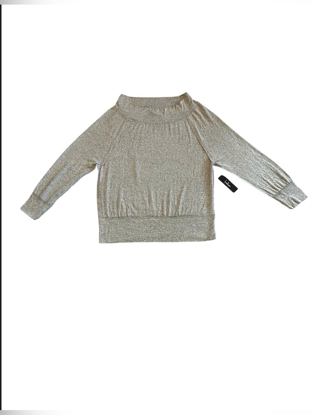 Lulus Sweater Size Large Heather Gray Off The Shoulder Lightweight NWT - Picture 2 of 11